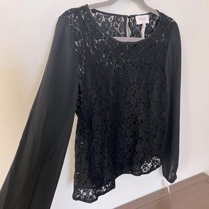 Lace & sheer blouse NWT - Laundry by Shelli Segal